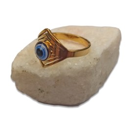 Ατσάλινο δαχτυλίδι ρόμβος με μάτι