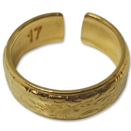 Δαχτυλίδι floral pattern χρυσό 17mm