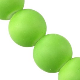 Γυάλινες πράσινες χάντρες 14mm με επικάλυψη καουτσούκ(10 τεμ.)