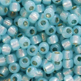 Γυάλινες χάντρες Toho 2,2mm ασημί/γαλάζιο(10 gr).