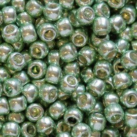 Γυάλινες χάντρες Toho 2,2mm μεταλλικό ανοιχτό πράσινο(10 gr).