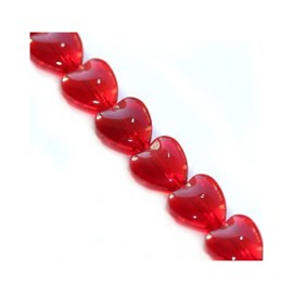 Καρδιές κόκκινες γυάλινες 7mm(4 τεμ)