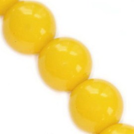 Κίτρινη γυάλινη χάντρα 10 mm(10 τεμ)