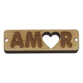 Ξύλινη ταυτότητα "Amor" 4x1cm
