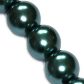 Πέρλες σκούρο πράσινο 10mm(30 τεμ)