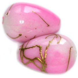 Πλαστικές δάκρυ ροζ-χρυσές 15Χ10mm(10 τεμ)
